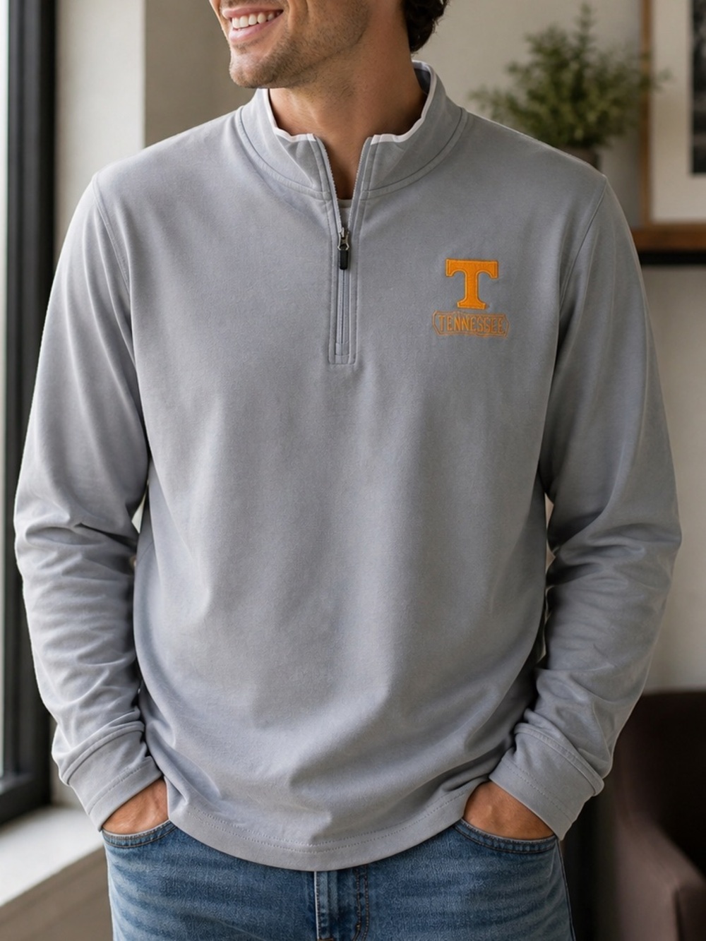 KA Knights Apparel Tennessee Volunteers Quarter-Zip Gray Pullover